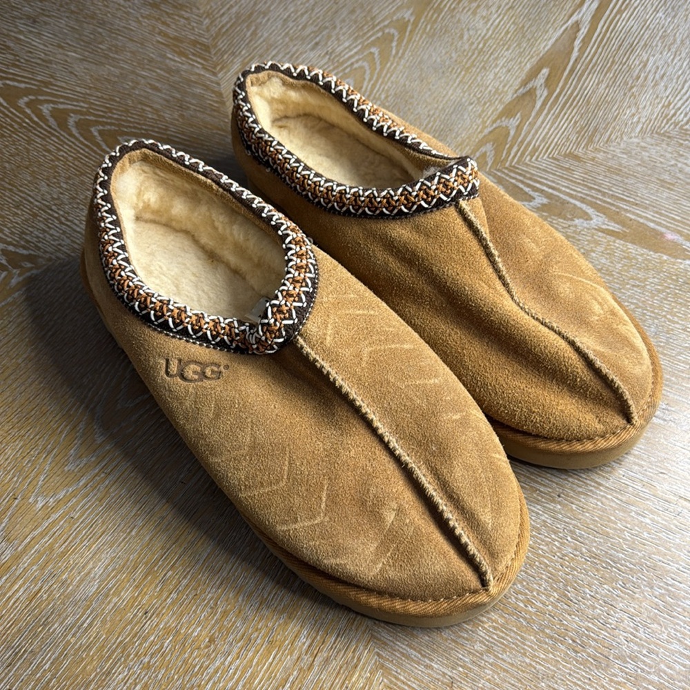 UGG TASMAN Men Chestnut Suede Slip-Ons Shoes 12 - Picture 2 of 13